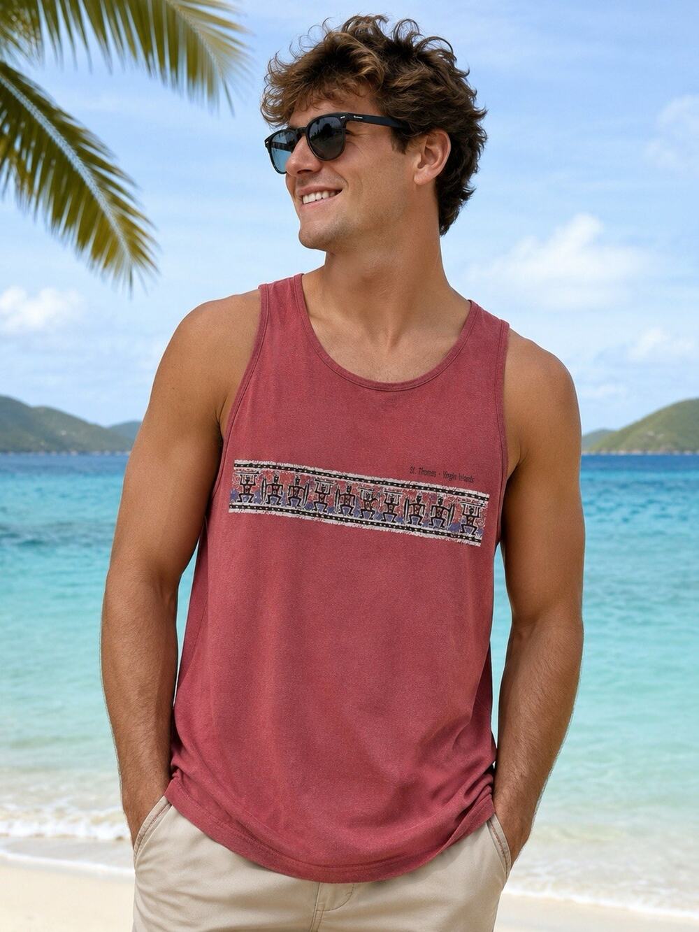 Vtg. 90s Murina Tank Top Mens L Garment Dyed St. Thomas V.I. 100% Cotton USA